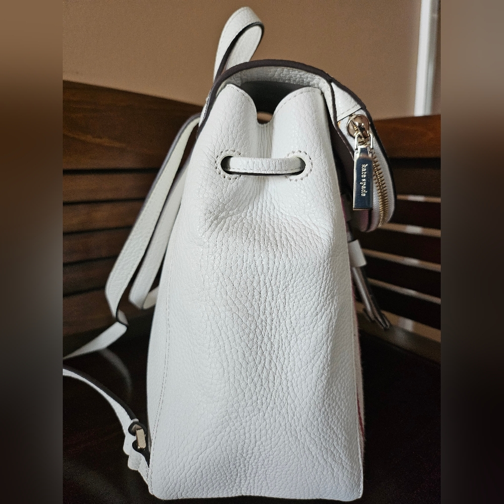 Kate Spade Canvas & Pebbled Leather Backpack! NWOT! - Picture 4 of 15